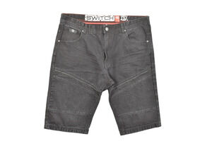 Switch Remarkable Men's Size 40 Black Denim Moto Shorts Zipper Accent Premium Co